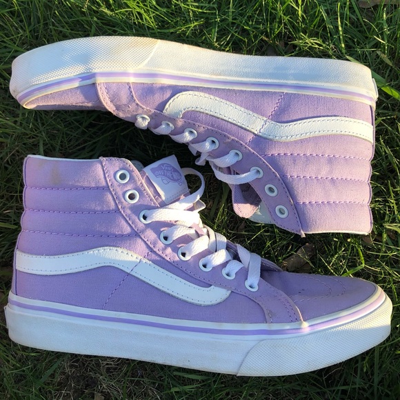 light purple high top vans